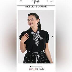 Hell Bunny Black Witchy Halloween Blouse XL